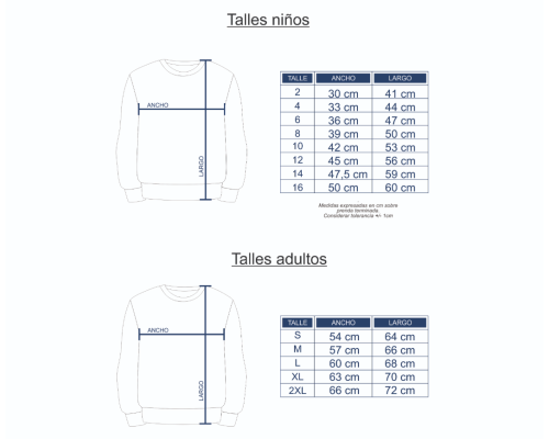 Buzo cuello redondo FRISA - Personalizado para escuelas.
