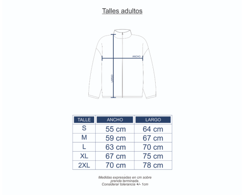 Campera deportiva en ACETATO FRISADO PREMIUM